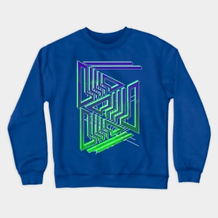 Geometric abstract blue green Crewneck Sweatshirt